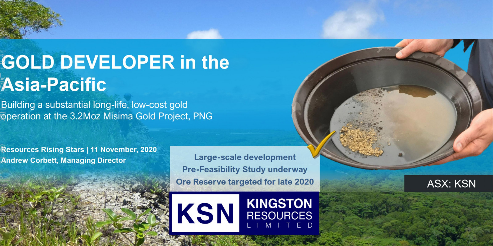 Kingston Resources Ltd - Building a substantial long-life, low-cost gold operation at the 3.2Moz Misima Gold Project, PNG